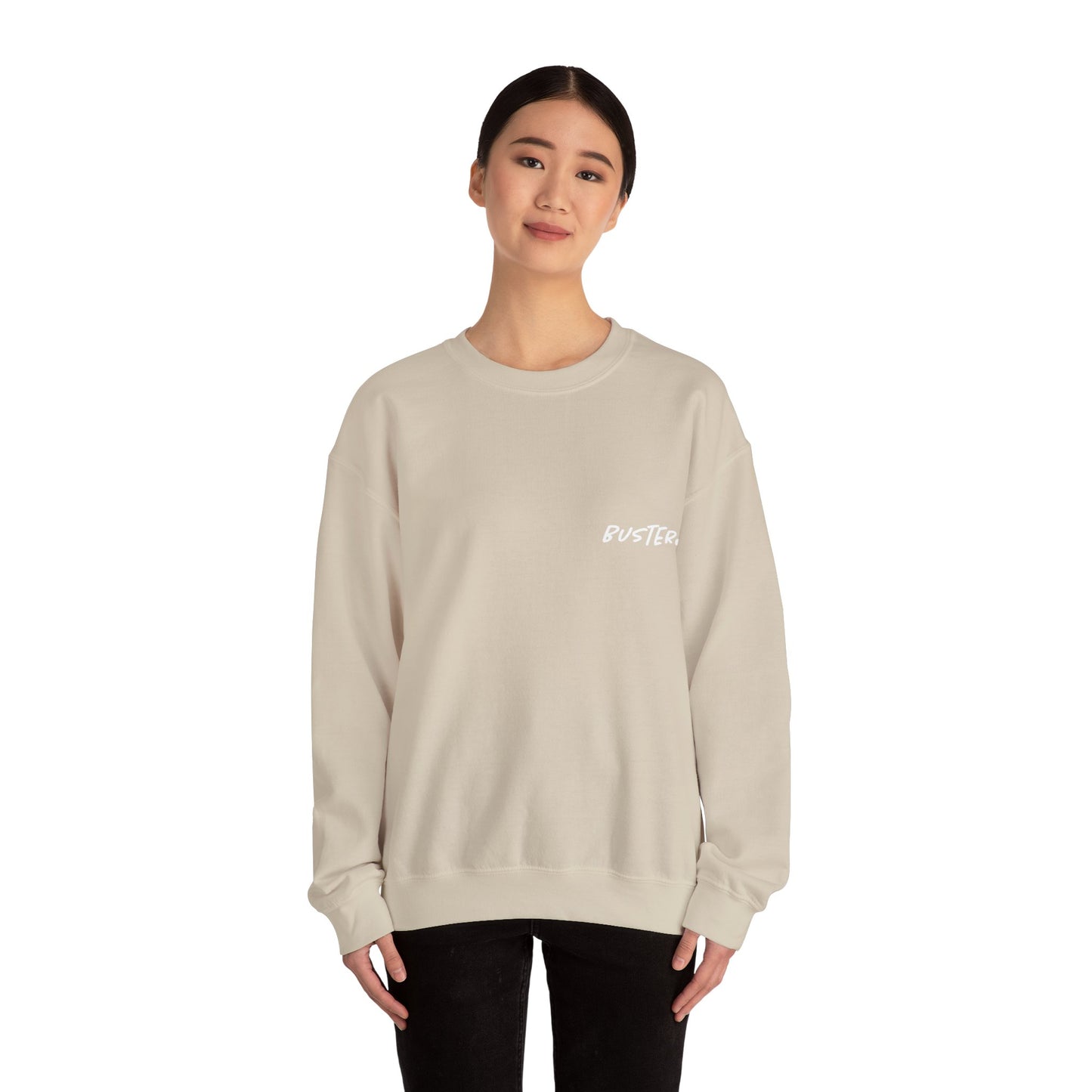 double sided white logo sweater